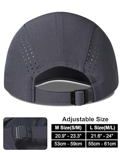 GADIEMKENSD UPF 50+ Foldable Sport Cap Breathable Baseball Caps Mens Summer Reflective Running Hat for Women Sun Hats UV Protection Sunhat for Golf Tennis Travel Hiking Accessories, Dark Grey, S-M — view 5