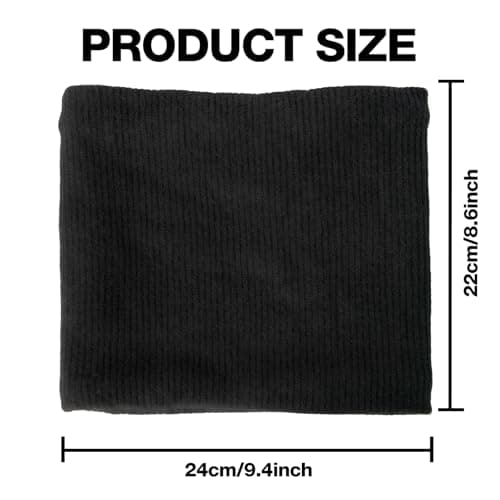 OBSGUMU Neck Warmer for Men Women Fleece Neck Warmer Thermal Snoods for Men Windproof Thermal Knitted Neck Snood Scarf Dust Skiing Circle for Outdoor Sport Black Snoods — view 2