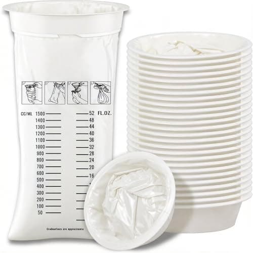 20Pack Vomit Bags Disposable Barf Bags,1000ml High Density Emesis Bags with Snap,Perfect for Morning Sickness,Kids,Pregnant Woman,Car Motion Sickness,Airsick (white)