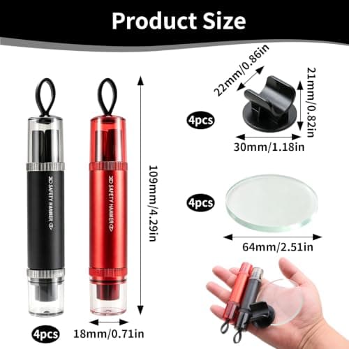 CVMGO 4PCS Car Window Breaker & Seatbelt Cutter Emergency Escape Tool — view 2