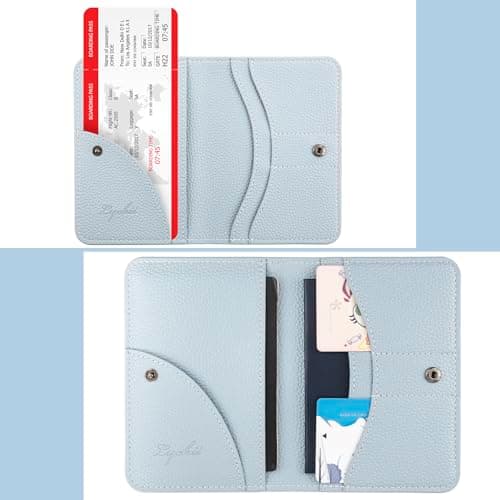 Lychii Leather Passport Wallet for Women and Men, PU Travel Protector Wallet Pouch Protective Case for Passport, Boarding Pass and ID Card — view 5