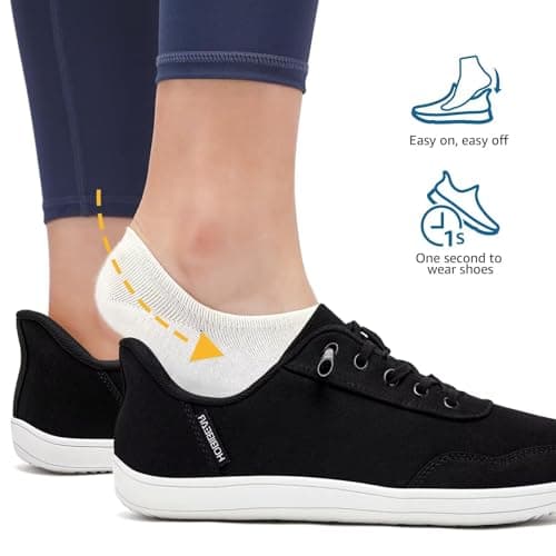 HOBIBEAR Men Barefoot Shoes, Women Wide Toe Box, Slip-On Trainers All Black — view 6