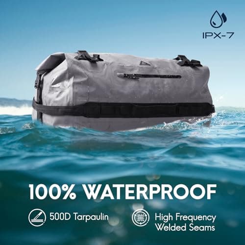 Haimont IPX7 Waterproof Roll-Top Dry Duffel Backpack, Grey, 60L — view 2