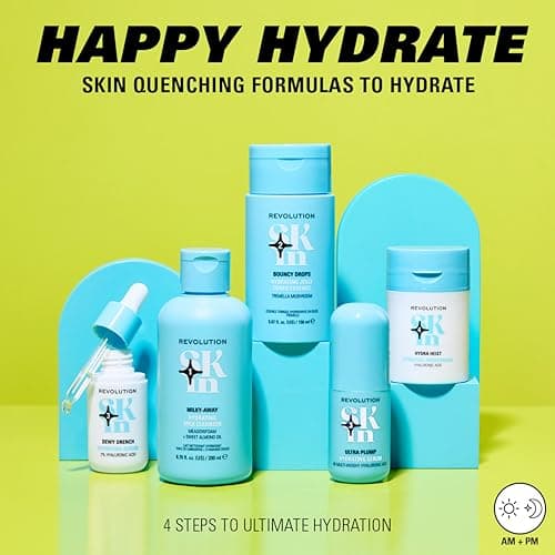 Revolution Skin, Happy Hydrate 4 Step Starter Kit, Hydrating Skincare Set Includes Cleansing Milk, Essence, Serum & Moisturise, Vegan & Cruelty-Free, 4 Products Included — view 3
