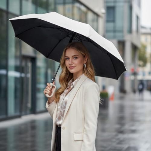 Travel Folding Umbrella,UV Protection,Carabiner Handle,Men Women — view 3