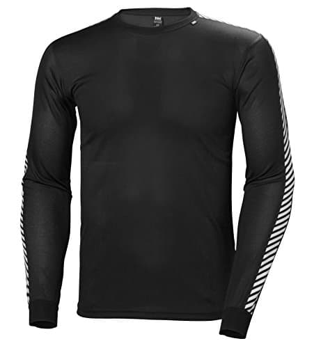 Helly Hansen Men's HH Lifa Stripe Crew Base Layer, Black, M