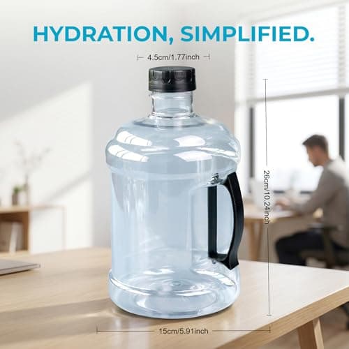 FashionCha Thickened Water Dispenser Bottle 3l Empty Water Bottle Container Large Jumbo Water Container BPA Free Water Cooler Dispenser Refill Water Bucket for Home Office Outdoor Travel, Black — view 3