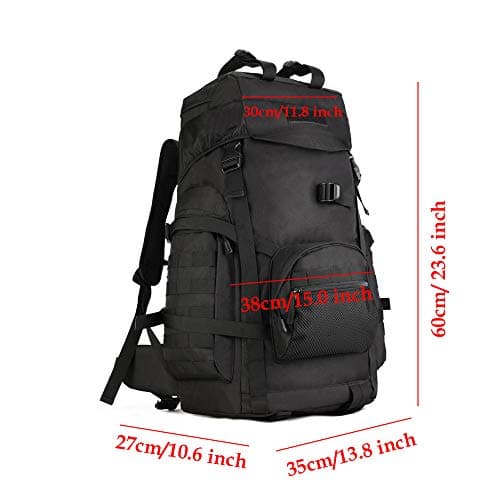 YUHAN Tactical Backpack, 60L Hiking Backpack Military Army Combat Rucksack MOLLE Trekking Rucksack Trekking Backpack Green — view 3