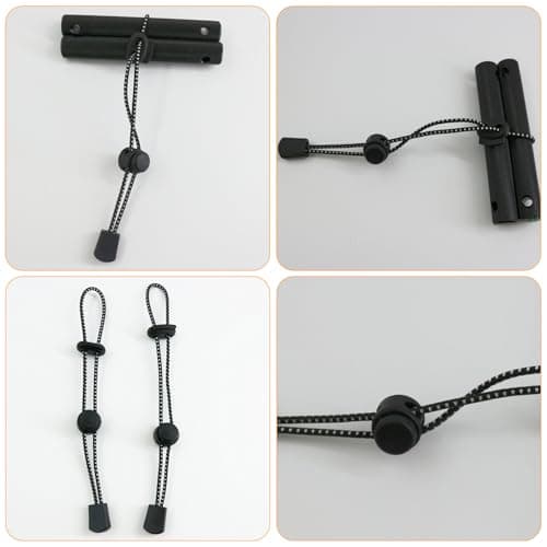 UEKPDM 6 Pack Backpack Elastic Cord with Plastic Buckle, 20cm-35cm Adjustable Bungee Straps, Trekking Pole Attachment Rucksack Ties for Hiking Camping Outdoor Use — view 5