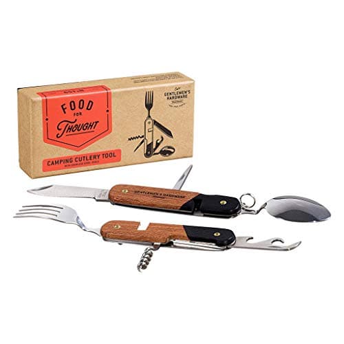 Gentlemen's Hardware Camping Utensils Cutlery Set Fork Spoon Knife Travel Utensils, Multi-Tool, Stainless Steel