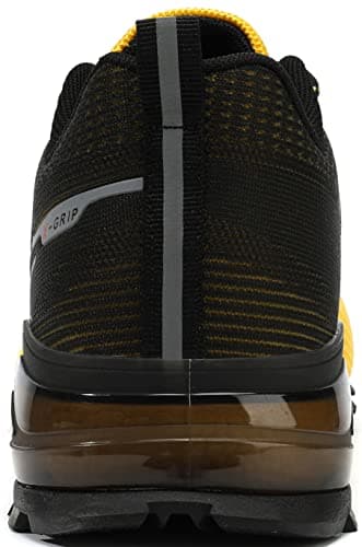 Kricely Trail Running Shoes Mens Breathable Lightweight Trainers Non-Slip Low Rise Walking Shoes（Yellow 12） — view 4
