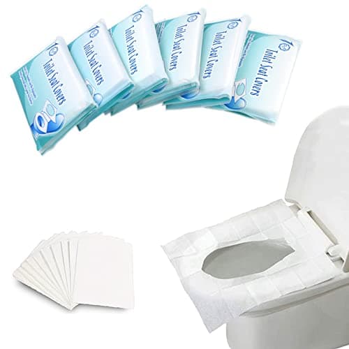 MAIYADUO 60PCS Disposable Toilet Seat Covers, Flushable Toilet Seat Covers for Kids Adults Pregnant Women, Disposable Toilet Seat Cover for Travel, Use in Public Toilets