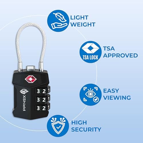 Double Dragon 2-Pack TSA Approved Suitcase Locks | Strong Shackle, Cut-Resistant Zinc Alloy, Lightweight 3-Digit Combination Travel Padlocks for Luggage, Bags & Backpacks — view 5