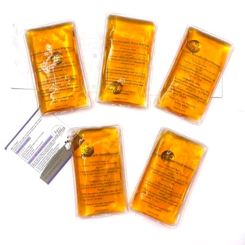 Reusable Pocket Hand Warmers, Click Activated Instant Heat Packs, Snap It Hot/Cold Gel Heating Pad for Pain Relief, Sore Muscles, Stiffness, Aches, Instant Hot Pad, Hot Compress (Middle Orange 5PCS) — view 3