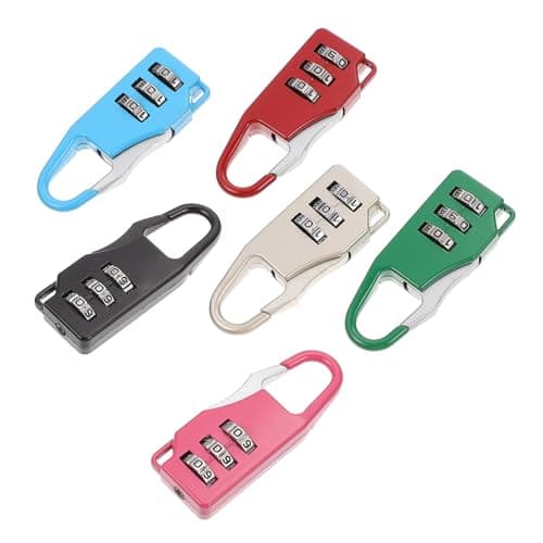 HEALLILY 6pcs Resettable Password Lock for Writing Case and Notebook with 3-Digit Combination, Iron Mini Security Lock for Travel and School Use, Password Modification Feature Included