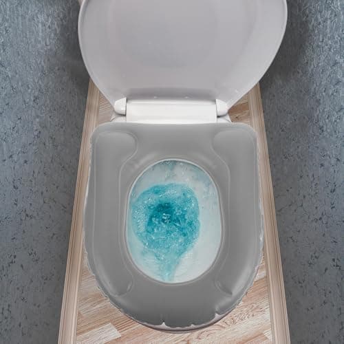 IFANLANDOR Inflatable Toilet Seat Riser for Travel and Outdoor Camping for Elderly Soft PVC Cushion Pad with Anti-Slip Suction Cups Easy to Clean Portable Seat Cushion — view 5