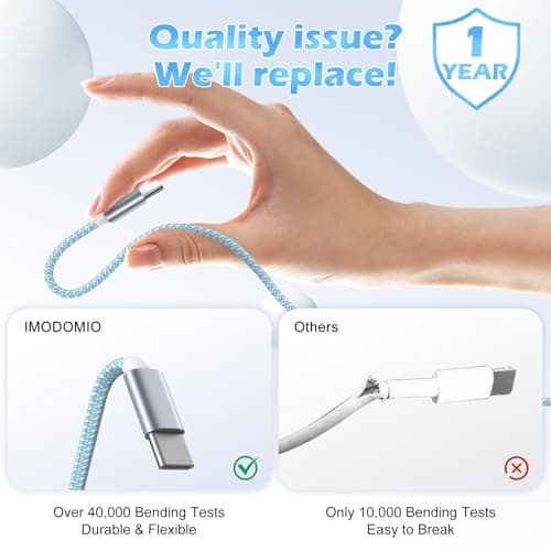 3 in 1 Cable for Apple Watch and iPhone Charger, 1.25m, Blue — view 6