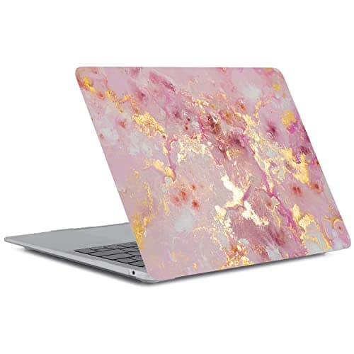 Laptop Cover Compatible with New MacBook Air 13 inch with Retina Display Touch ID Model M1 A2337 A2179 A1932 Released in 2020 2019 2018, Protective Hard Shell Case & Keyboard Cover, Pink Gold — view 4