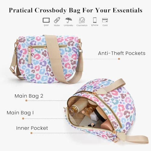 SDSFGX Leopard Bum Bag for Women Light Crossbody Bag Spacious Travel Waist Pack Fashion Animal Print Boho Shoulder Purse — view 4