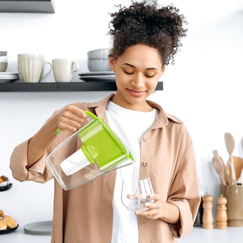 AQUAPHOR Bundle – 2.9L Smile Green Water Filter Jug with A5 Filter (Magnesium added) + 500ml City Filter Water Bottle Green | Reduces Limescale, Chlorine, Microplastics and PFAS | BPA-Free — view 5