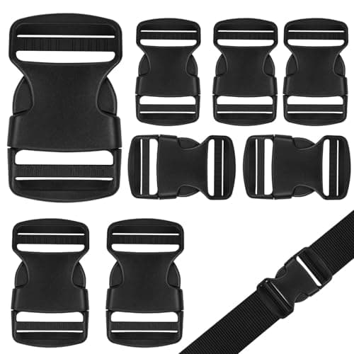 AUAUY Plastic Buckles Clips 38mm(8 Pcs), Dual Adjustable Ends