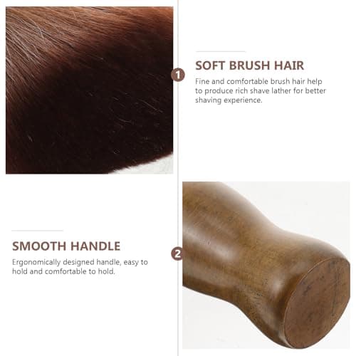 Shaving Brush Wooden Handle Nylon Bristles for Men Beard — view 3