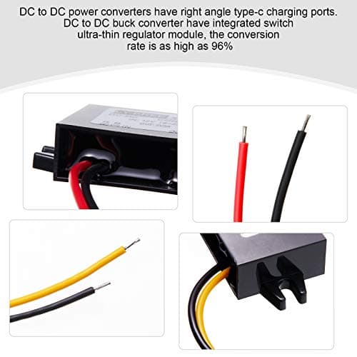 Weewooday Direct Current Converter 12v to 5v 3a 15w Buck Converter Module, Reduced Voltage Regulator Car Power Output Power Adapter, Wire Interface(1 Piece) — view 2