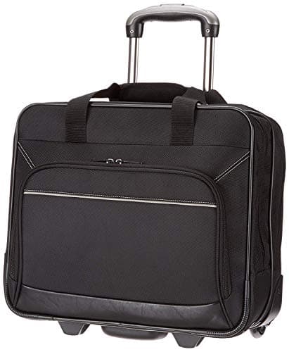 Amazon Basics Laptop bag with quick-rolling wheels and easy-access front pocket - fits Laptops up to 15.6 inch (39.6 cm), Black