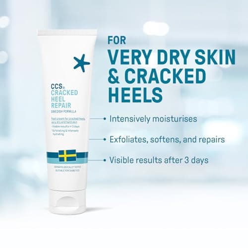 CCS Cracked Heel Repair Cream- Visible Results in 3 Days for Heels and Very Dry Feet, Contains 25% Urea Lactic Acid, Clinically Tested, Travel size,75 ml — view 2