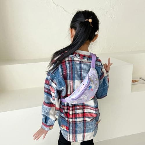 Dzxin Fanny Pack,Kids Bum Bag Bumbag Cartoon Hipsack Belt Bag Waist Bag Fanny Pack Fabric Nylon Money BeltCrossbody Chest Bag for Children Grils Boys Running Hiking Travel Sports (Purple Unicorn) — view 6
