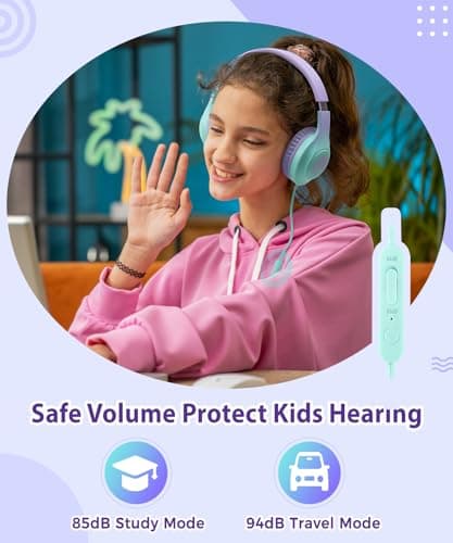 Rockpapa C24 Kids Headphones Wired with Microphone for School 3.5mm Jack — view 5