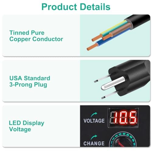 Universal Power Supply 3V~24V 3A 72W Adjustable Variable 3V 5V 9V 12V 18V 20V 24V AC/DC Adapter Charger, 100V-240V AC to DC Converter with 14 Tips, Polarity Converter and 4-Way Power Splitter Cable — view 6