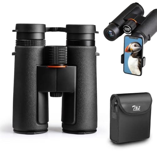 TRV 10x42 Binoculars for Adults, High Powered HD Binoculars for Bird Watching, Outdoor Waterproof Fogproof Binoculars for Hiking, Travel & Wildlife Viewing, with Phone Adapter