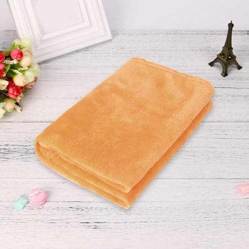 Soft Solid Color Blanket For Kids Cozy Lightweight Warm Throw 50X70CM Perfect For Nursery Bedroom Travel (Gold, One Size) — view 3