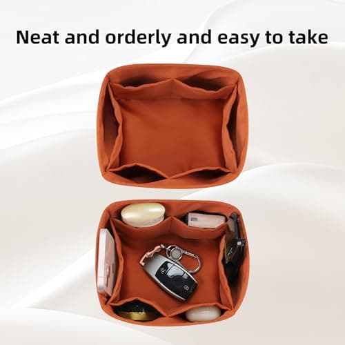 DGAZ Silk Purse Organizer Fits picotin18/22Bags, Silky Smooth, Luxury Handbag Tote in Women Bag Shapers (Feu Orange, PC22) — view 3