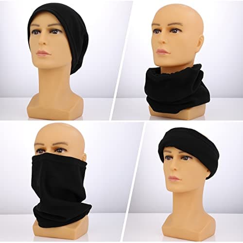 WLLHYF Winter Neck Warmer?Fleece Windproof Face Covering Neck Gaiters Warmer Snoods Face Scarf for Winter Outdoor Ski, Snowboard, Running Cycling?1 Pack Black? — view 4