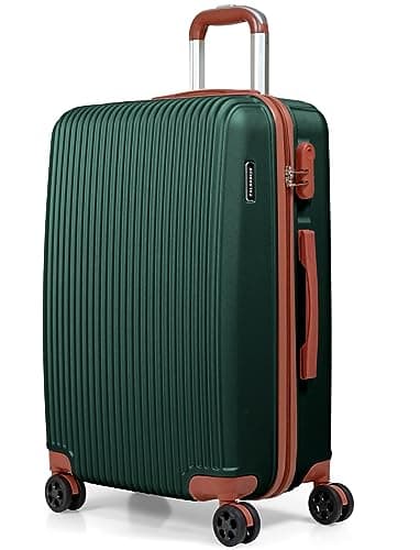 CALDARIUS Hardshell Luggage | Durable Suitcases | Lightweight & Secure with Combination Lock | Smooth 4 Dual Spinner Wheels | Ideal Travel Bag & Luggage Sets (Green, Medium 24")
