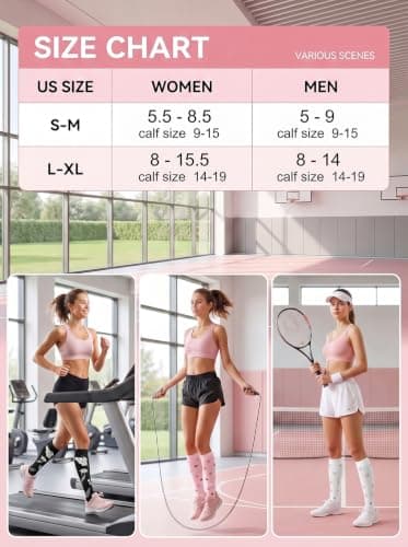 6 Pairs Compression Socks for Women and Men,15-20 mmHg Travel Flight Socks — view 4