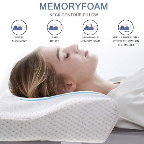 Trintion Memory Foam Pillow Neck Back Support Orthopaedic Firm Head Pillows Fast Rebound Memory Foam Cervical Pillow for Head Neck and Shoulder Support — view 2