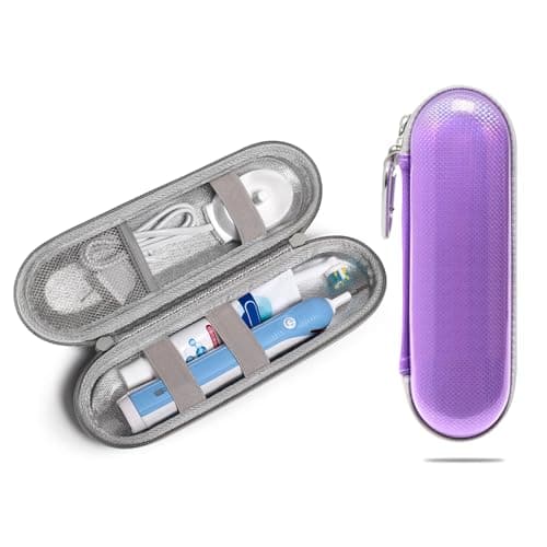 Nincha Hard Shell Durable EVA Electric Toothbrush Case - Purple - Bigger Size Fits All Powered Toothbrush Productscompatible with Oral-B iO/Pro/Smart Series, Philips Sonicare