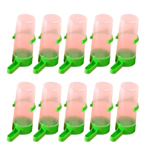 10 Pack Green Plastic Bird Feeding Cup for Parrots and Small Birds