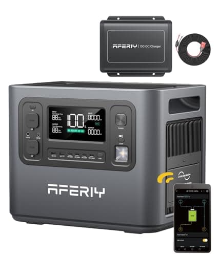 AFERIY P210 Portable Power Station with DC600, 2048Wh LFP Backup, 600W Alternator Charger, 6X Faster Than Cigarette Chargers, Compatible with 95% AFERIY Solar Generator, Perfect for Road Trips, RVing