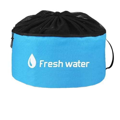 Accessory Organizer – Waterproof Storage Bag, Drawstring Hose Container | RV Equipment Carrier for Sewer Line, Freshwater Tube, Extension Cable | Color Marked Pouch for Road Travel, Trailer Set