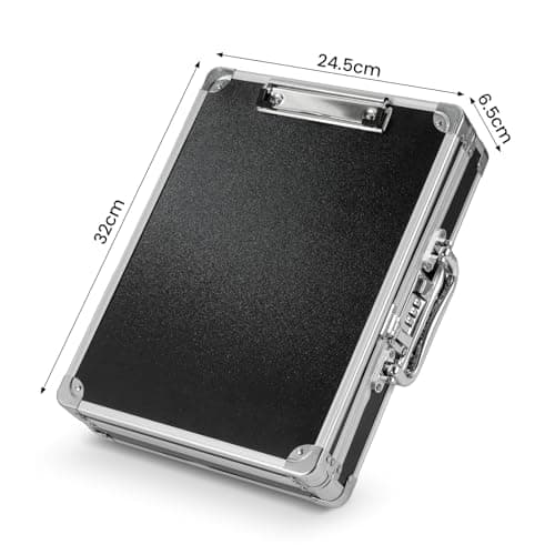 SUNNYNEST Metal File Organizer with Lock Portable Aluminum Document Box — view 2