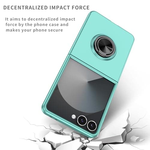 Knoowcase for Samsung Galaxy Z Flip 8 Case with Stand Shockproof Rotating Ring Holder Protective Cover Anti-Scratch Hard PC Shell compatible with Car Mount for Samsung Z Flip 8, Light Blue — view 3