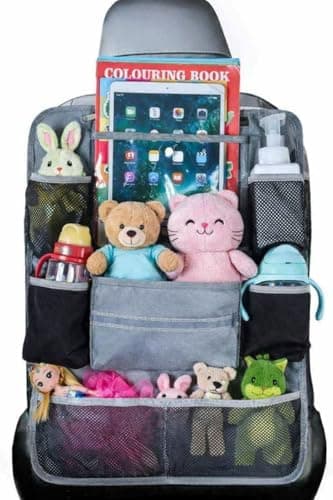BARGAINS-GALORE Kids Car Seat Organiser with 9 Compartments – Foldable Car Trunk Storage for Children’s Toys, Books & Travel Essentials, Collapsible Boot Tidy for Family Cars, SUVs & Vans