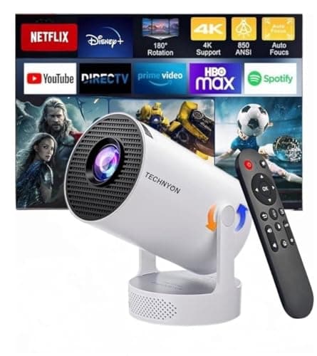 Technyon HY300 ultra 2026 | Full HD WiFi Projector with Android 14.0 – Portable Home Theater & Outdoor Movie Projector | Screen Mirroring for iOS/Android | Gaming & HDMI Compatible