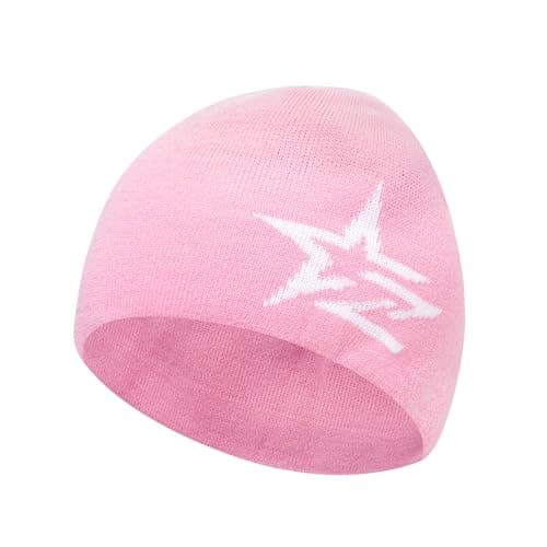 2THESTARS Beanie Hat Warm Thick Knit Winter Skull Cap for Men Women Cool Beanie Outdoor Running Made from Recycled Polyester (Pink)