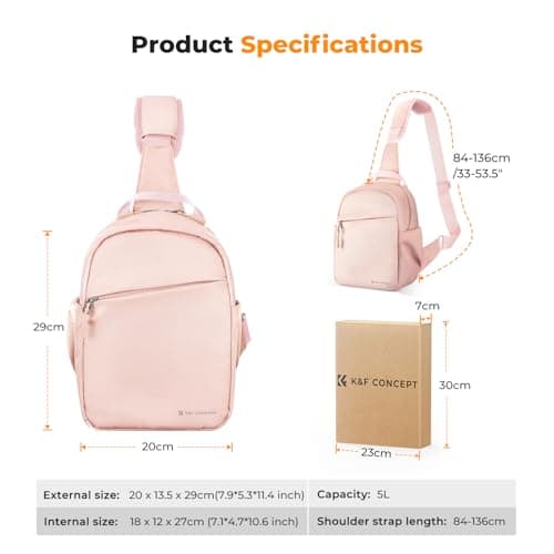 K&F CONCEPT Camera Bag for Photographers Waterproof Photography Camera Backpack Laptop for Men Women (Pink) — view 6