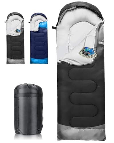 Warm Compact Sleeping Bag for Camping & Backpacking, 4 Season Lightweight Sleeping Bag for Adults and Teens